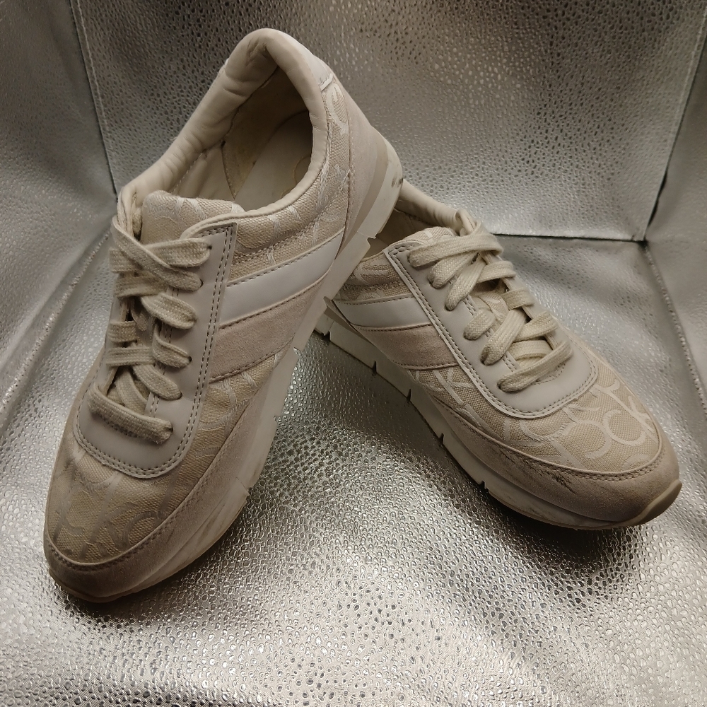 Calvin Klein Beige Sneakers Womens Size 8